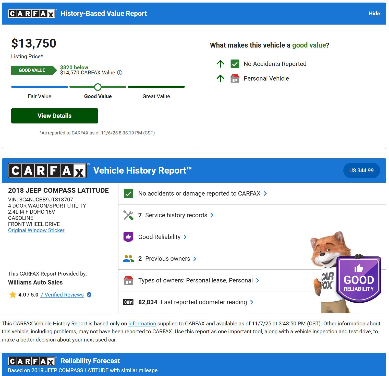 Used 2018 Jeep Compass Latitude w/ Popular Equipment Group image 3