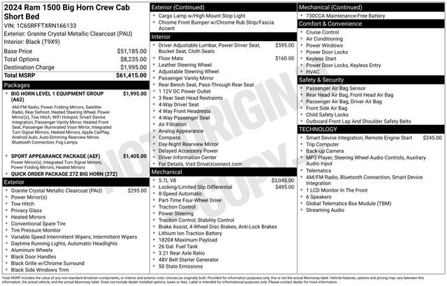 Used 2024 RAM 1500 Big Horn AWD/4WD image 30