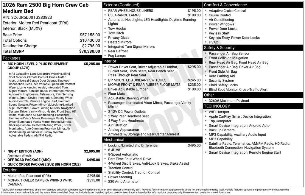 New 2026 RAM 2500 Big Horn AWD/4WD image 4