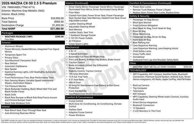 Used 2026 MAZDA CX-50 AWD 2.5 S w/ Weather Package image 4