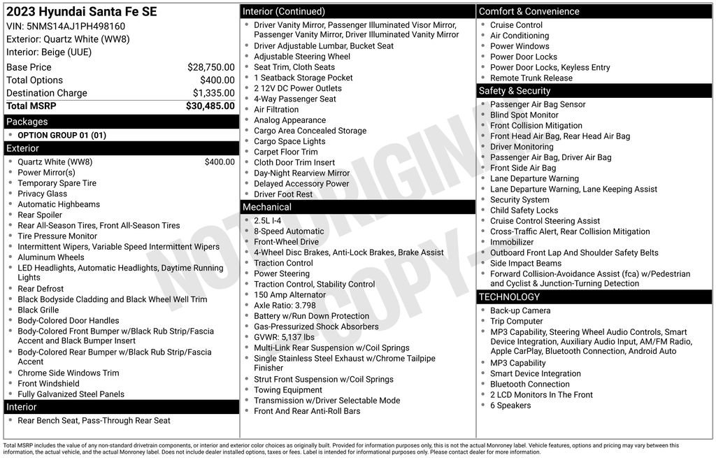 Certified 2023 Hyundai Santa Fe SE FWD image 7