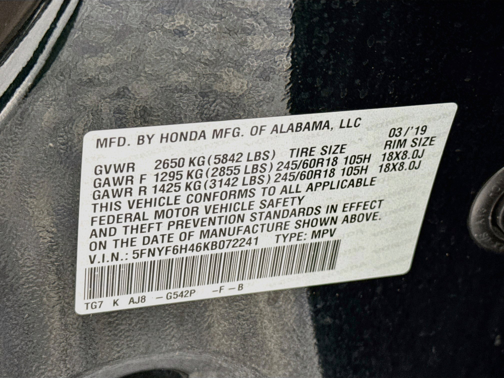 Certified 2019 Honda Pilot EX-L image 35