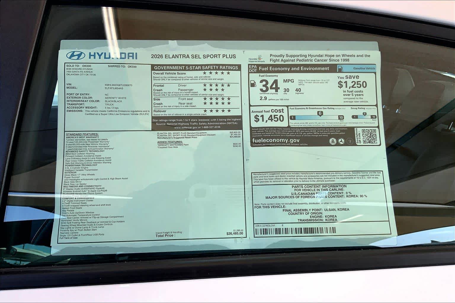 New 2026 Hyundai Elantra SEL Sport FWD image 18
