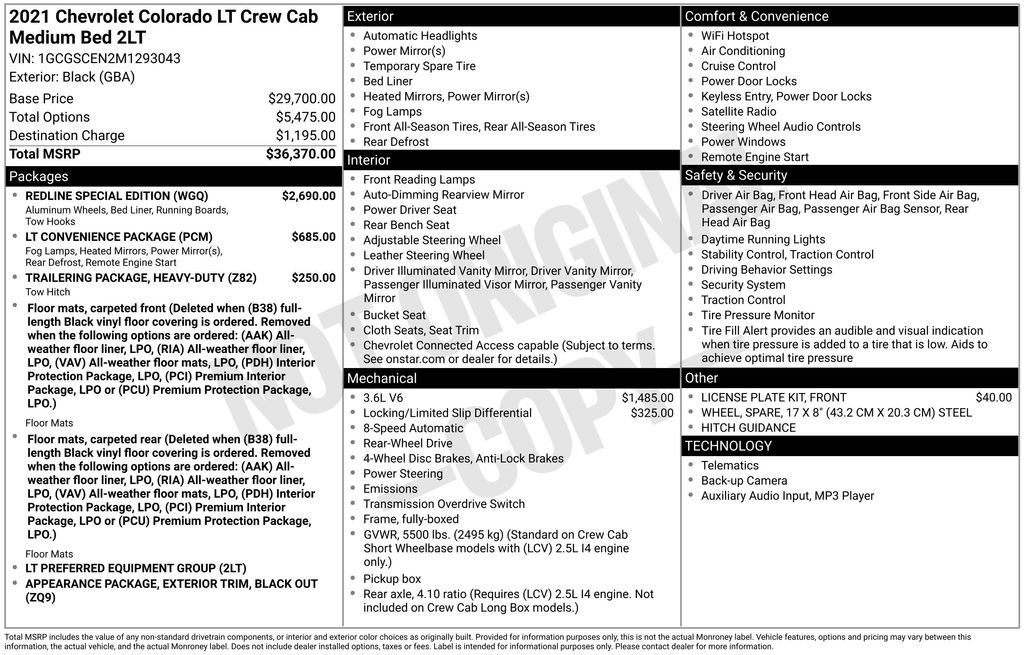 Used 2021 Chevrolet Colorado LT w/ Redline Special Edition RWD image 27