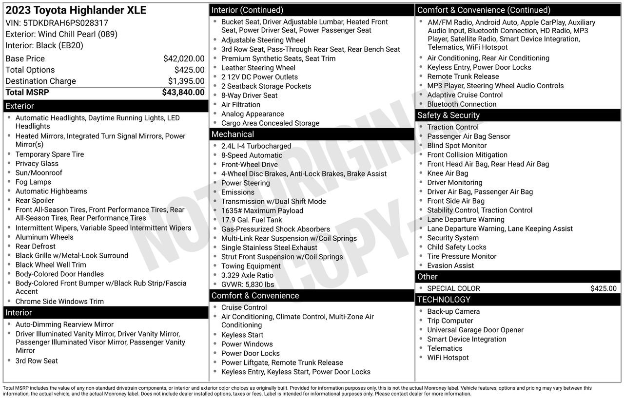 Used 2023 Toyota Highlander XLE image 33