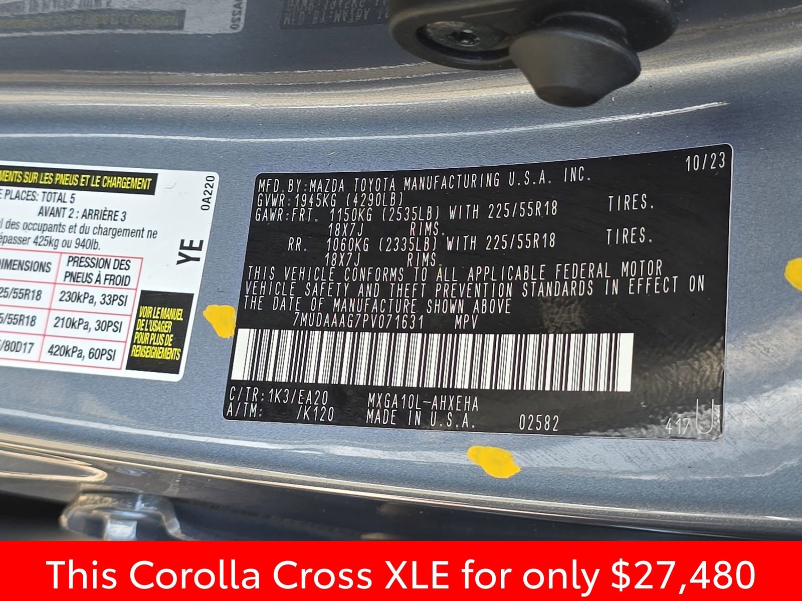 Used 2023 Toyota Corolla Cross XLE w/ Convenience Package image 43