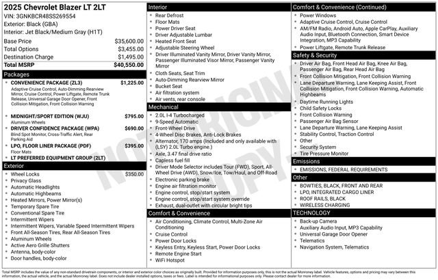 New 2025 Chevrolet Blazer LT w/ Convenience Package image 26