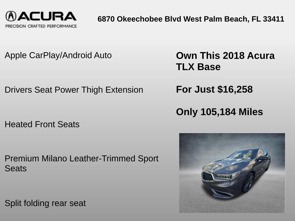 Used 2018 Acura TLX w/ Technology Package FWD image 12