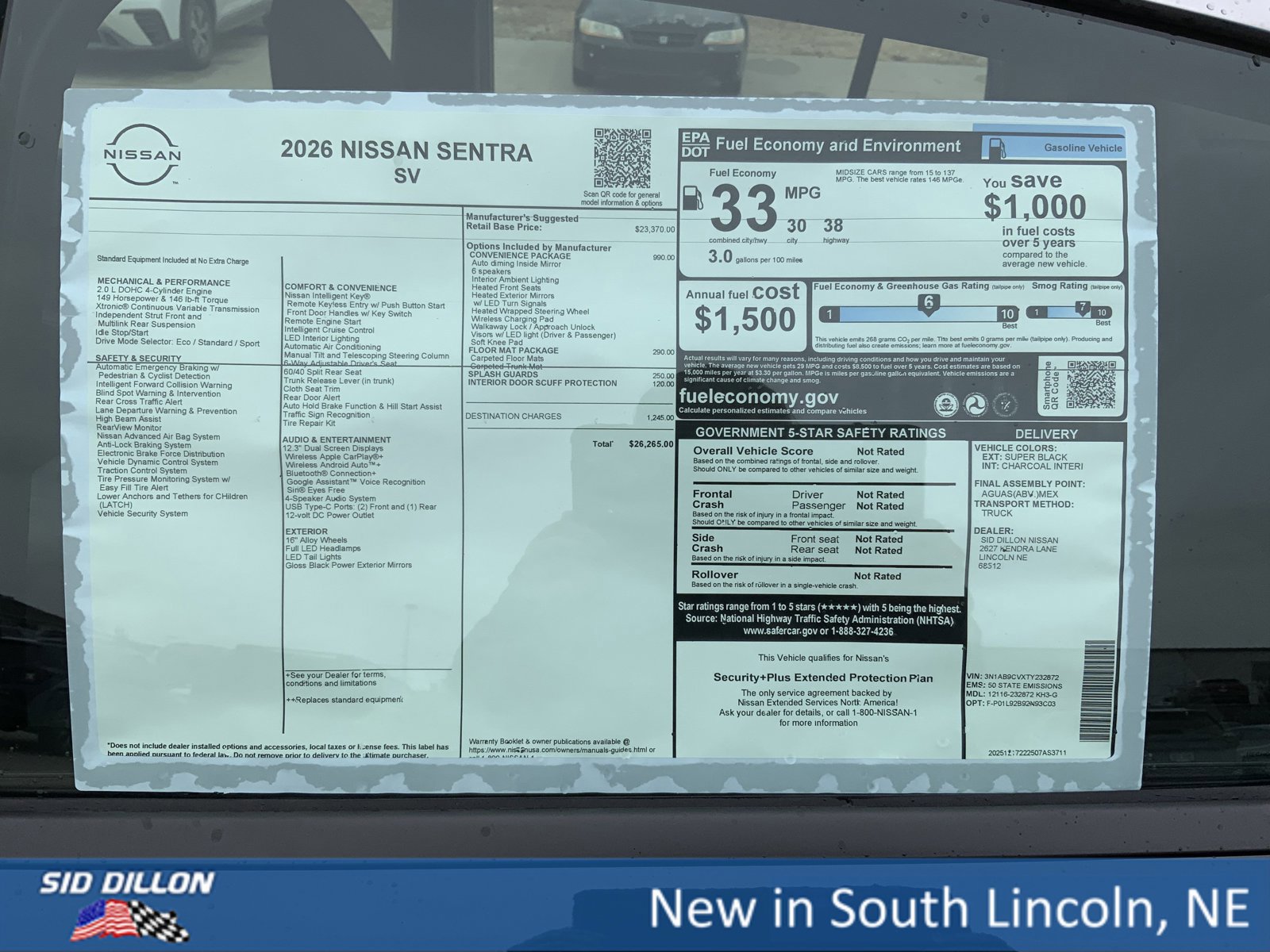 New 2026 Nissan Sentra SV w/ SV Convenience Package image 13