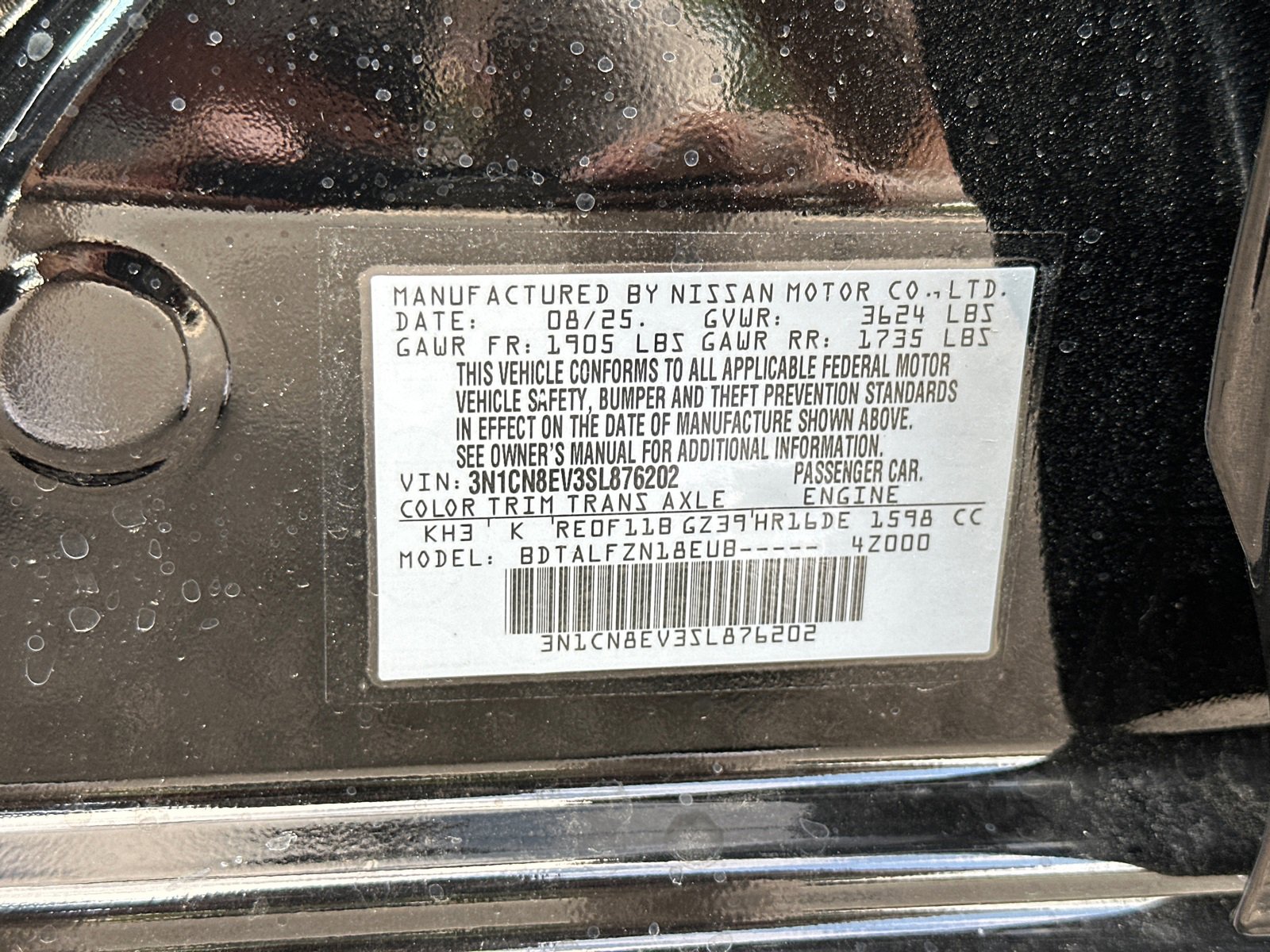 New 2025 Nissan Versa SV w/ Trunk Package image 32