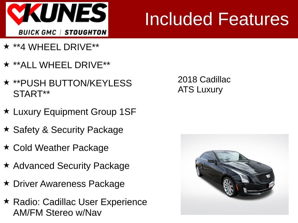 Used 2018 Cadillac ATS Luxury w/ Safety and Security Package image 3