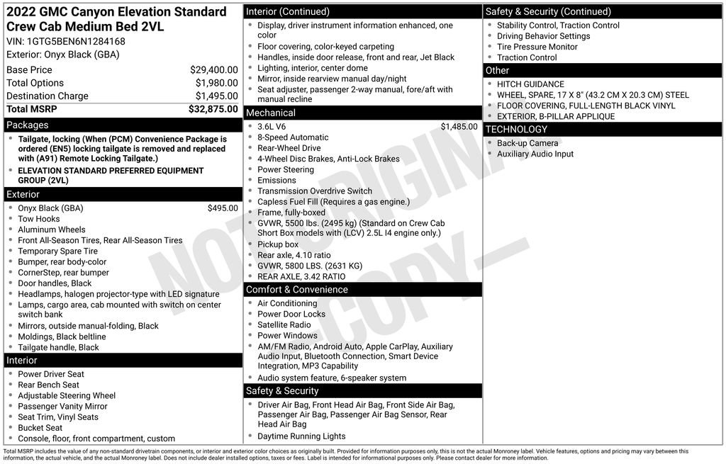 Used 2022 GMC Canyon Elevation Standard image 17