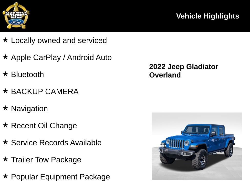 Used 2022 Jeep Gladiator Overland w/ Popular Equipment Package image 2