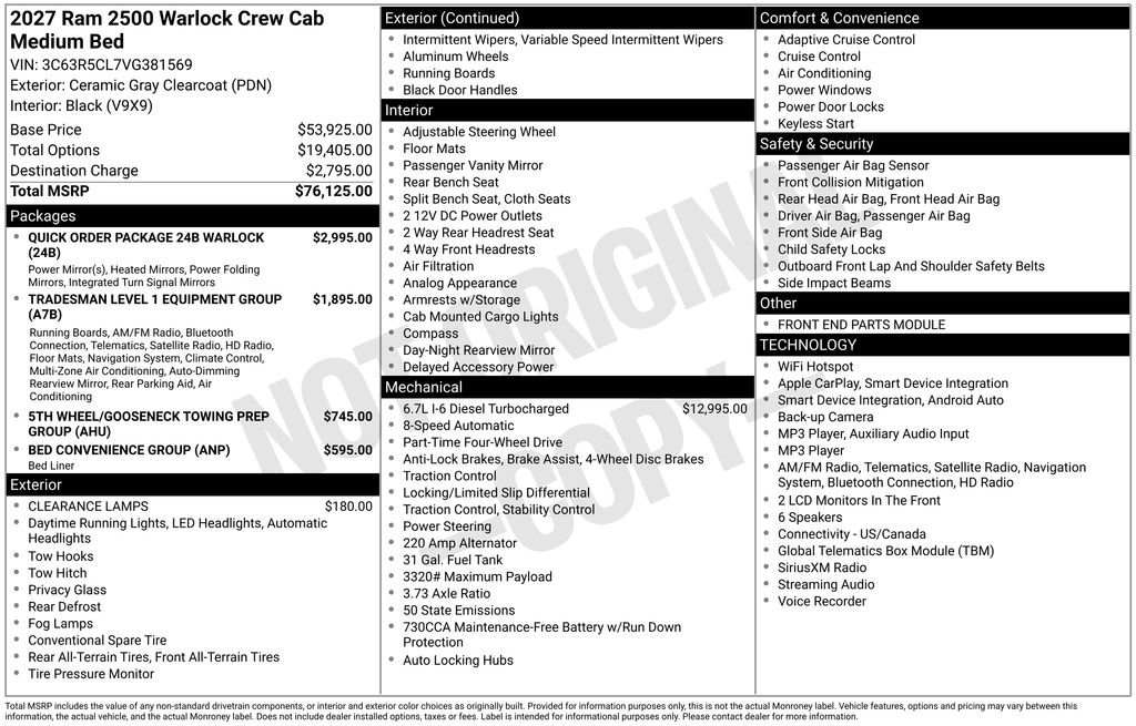 New 2027 RAM 2500 Warlock AWD/4WD image 22
