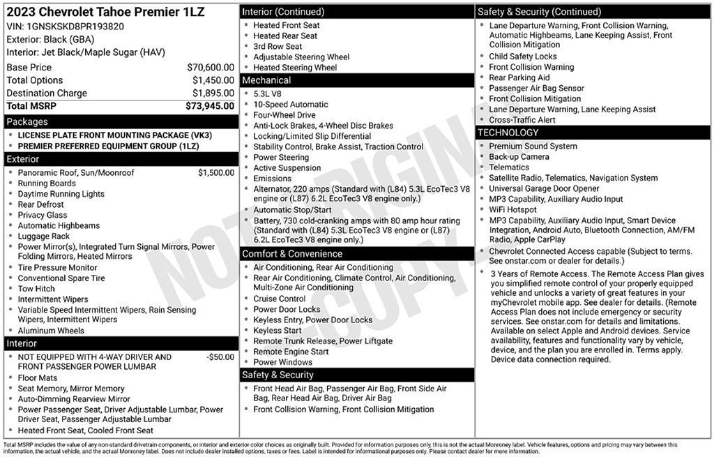 Used 2023 Chevrolet Tahoe Premier AWD/4WD image 51