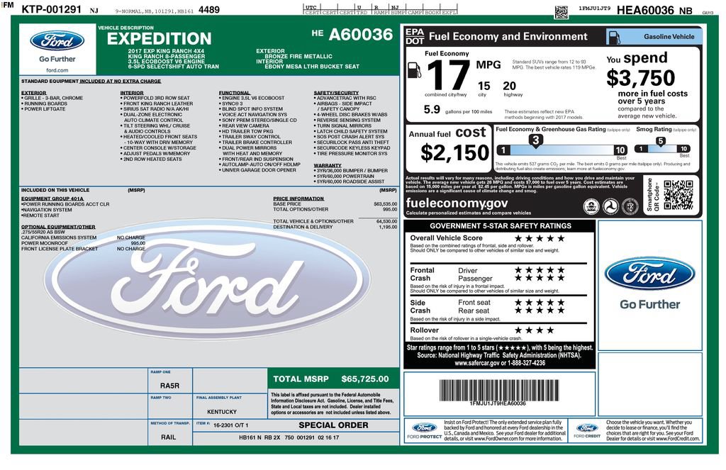 Certified 2017 Ford Expedition King Ranch AWD/4WD image 39