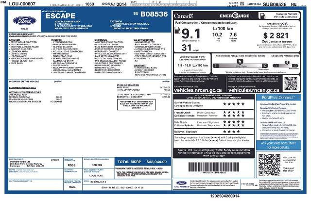 Certified 2025 Ford Escape Platinum AWD/4WD image 34