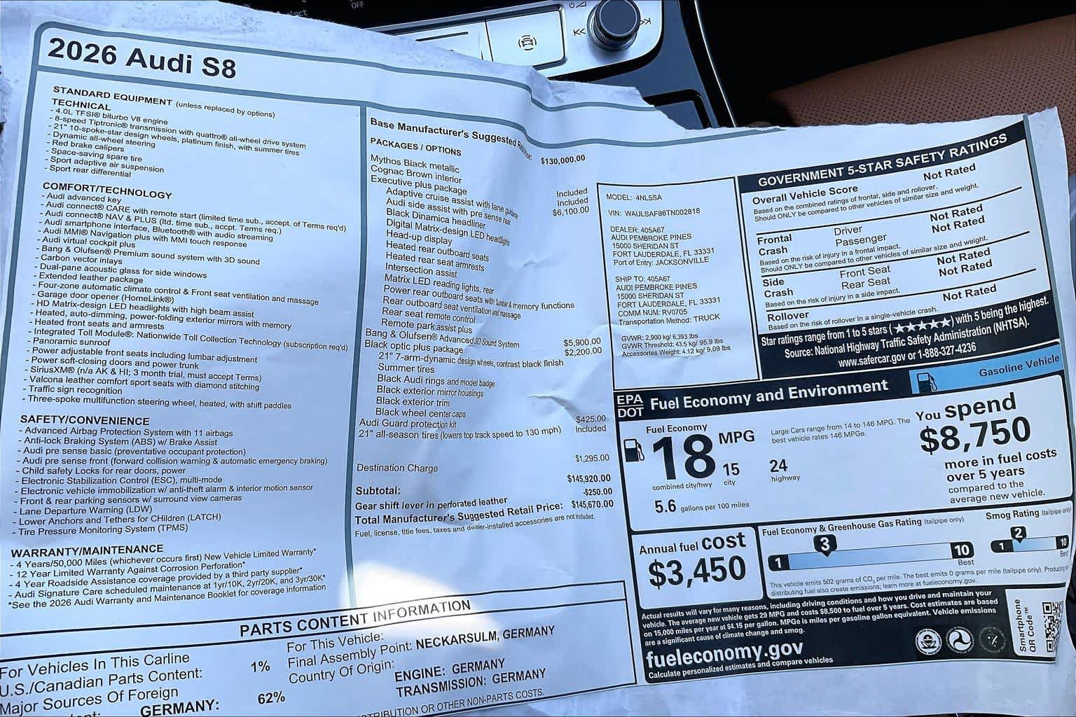 New 2026 Audi S8 AWD/4WD image 19