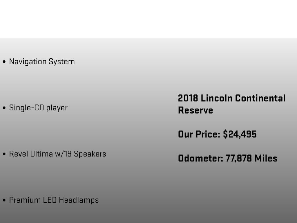 Used 2018 Lincoln Continental Reserve w/ Luxury Package image 18
