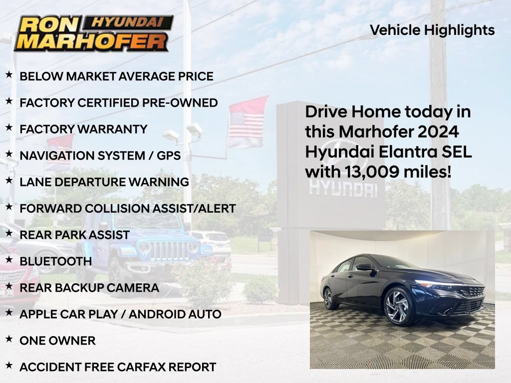 Certified 2024 Hyundai Elantra SEL w/ Convenience Package FWD image 16