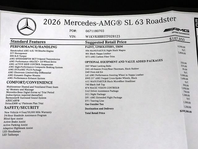 New 2026 Mercedes-Benz SL 63 AMG 4MATIC image 25