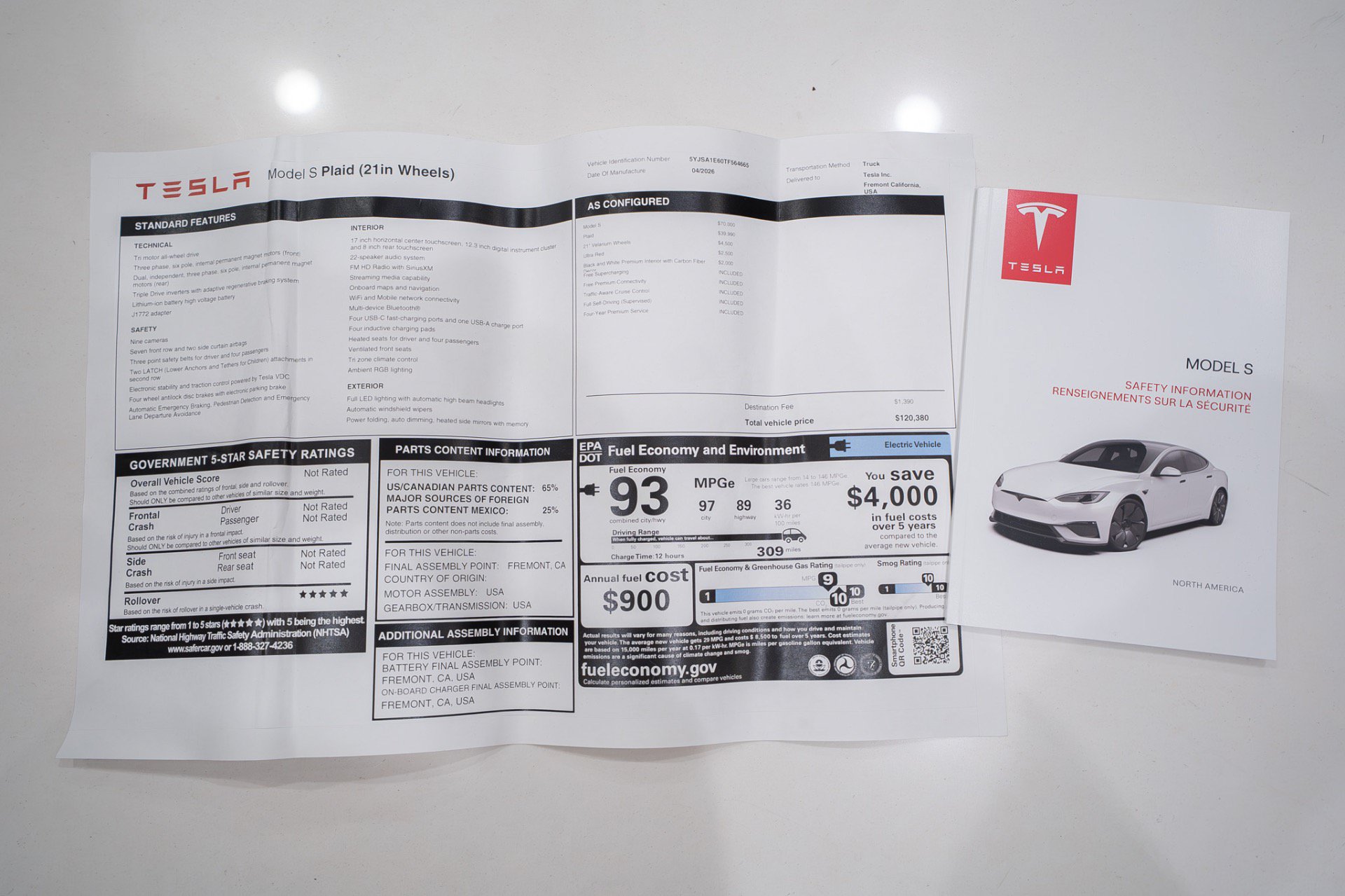 Used 2026 Tesla Model S Plaid AWD/4WD image 60