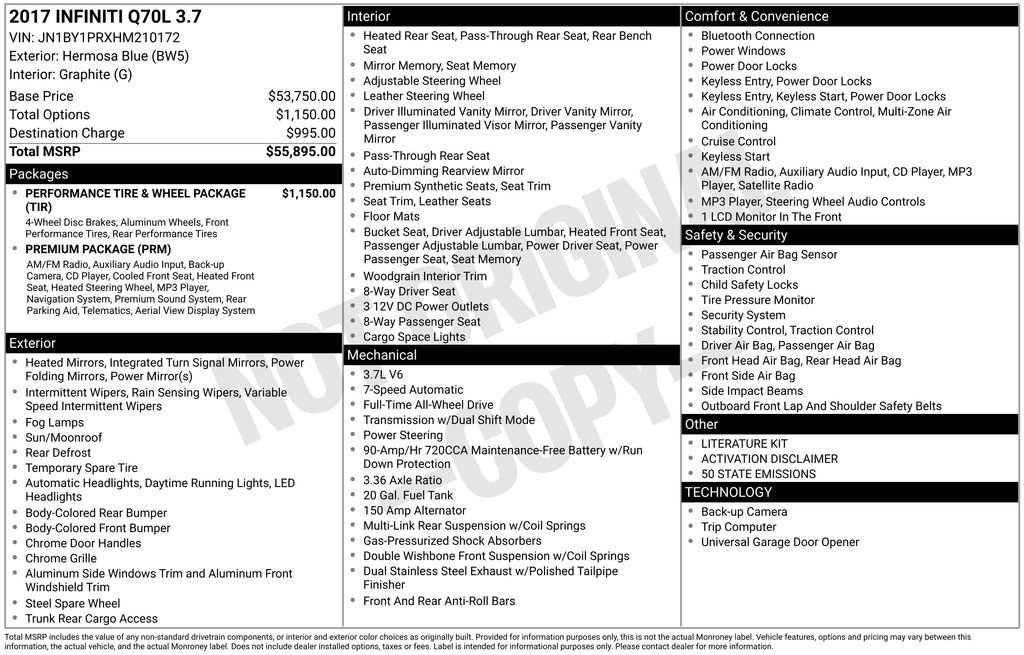 Used 2017 INFINITI Q70 L 3.7 image 42