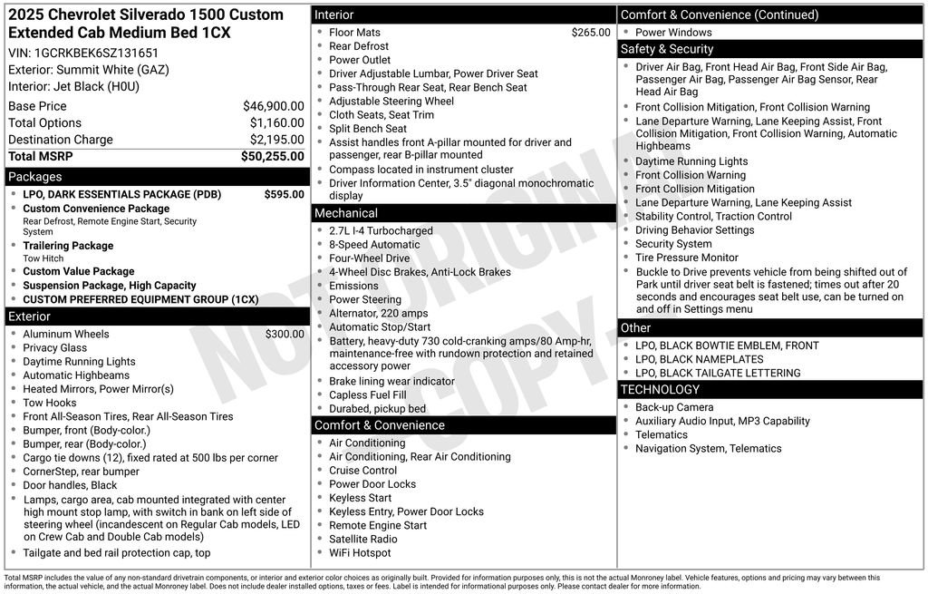 Used 2025 Chevrolet Silverado 1500 Custom w/ LPO, Dark Essentials Package image 9