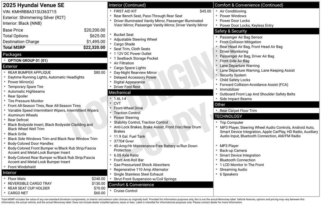 Used 2025 Hyundai Venue SE FWD image 3