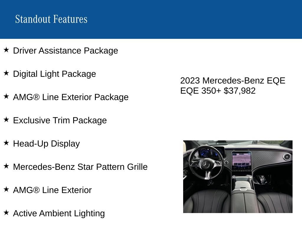 Certified 2023 Mercedes-Benz EQE 350+ 350+ Sedan image 8