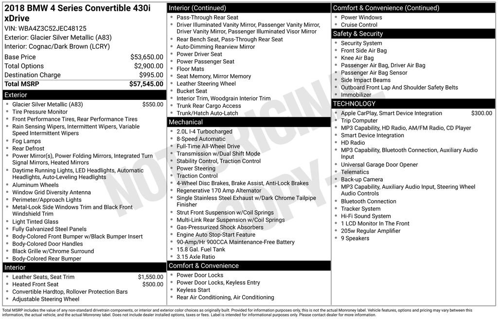 Used 2018 BMW 430i xDrive Convertible w/ Premium Package image 28
