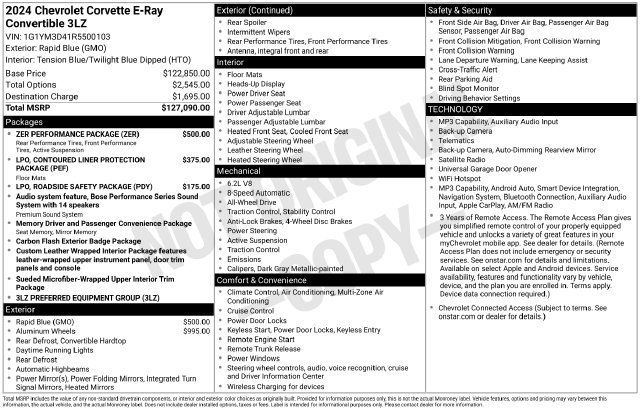 Used 2024 Chevrolet Corvette E-Ray w/ ZER Performance Package AWD/4WD image 2