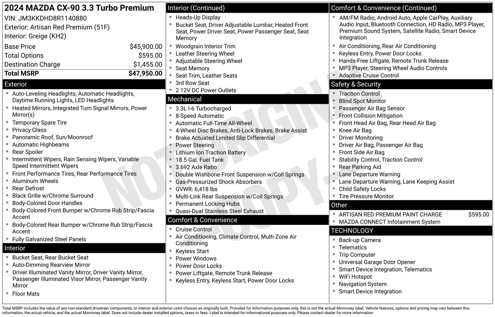 Certified 2024 MAZDA CX-90 3.3 Turbo w/ Premium Package image 34