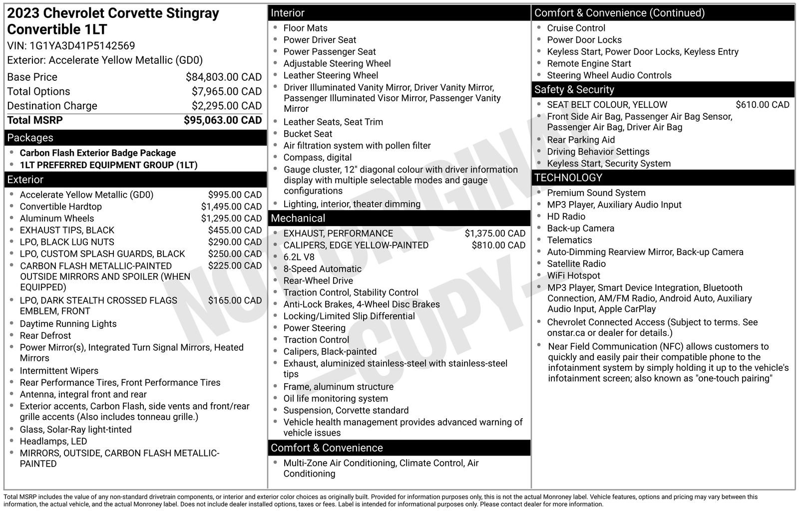 Certified 2023 Chevrolet Corvette Stingray Convertible w/ 1LT RWD image 34