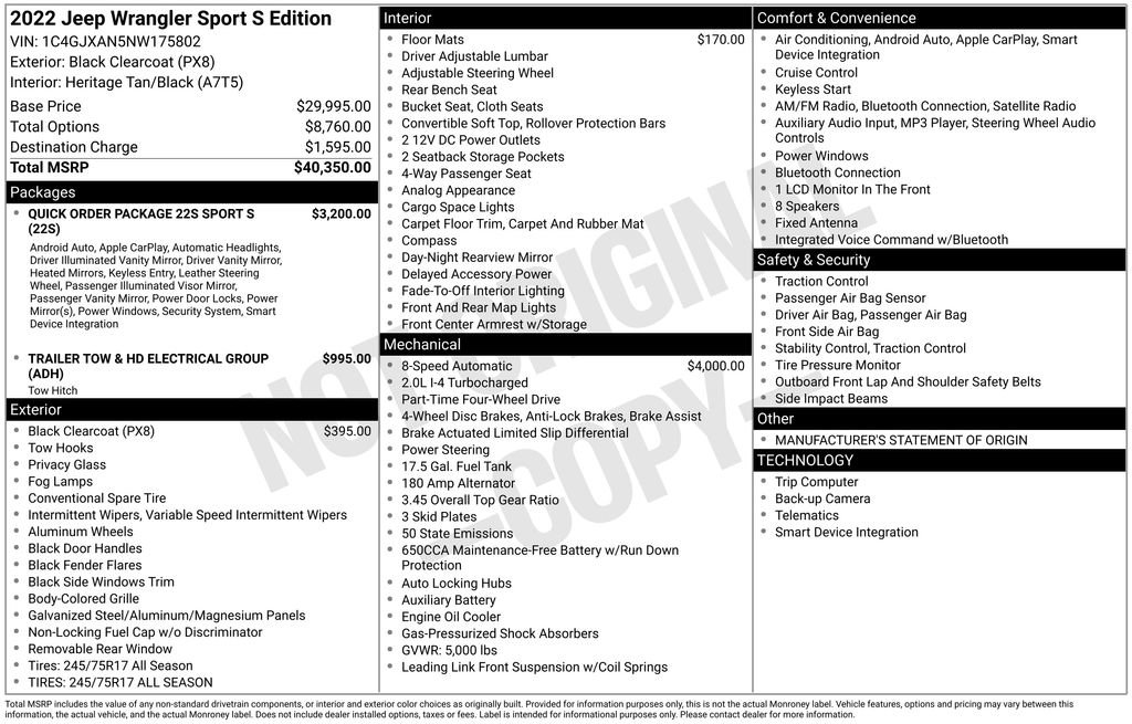 Used 2022 Jeep Wrangler Sport S image 6