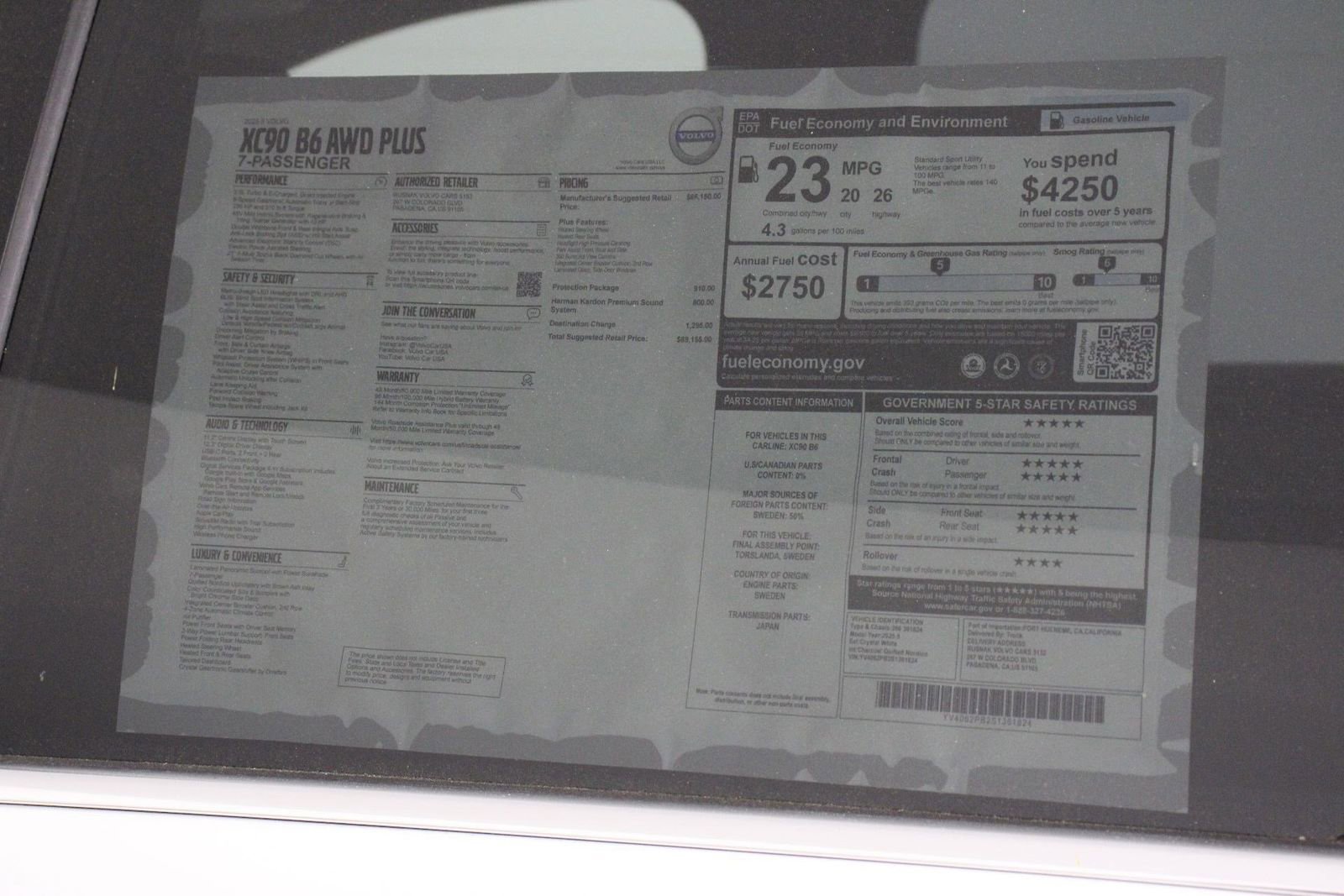 New 2025 Volvo XC90 B6 Plus w/ Protection Package Premier image 17