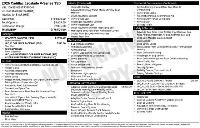New 2026 Cadillac Escalade V w/ LPO, ONYX Package AWD/4WD video 2