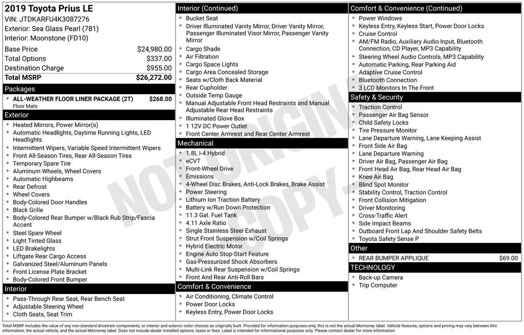 Used 2019 Toyota Prius LE image 15