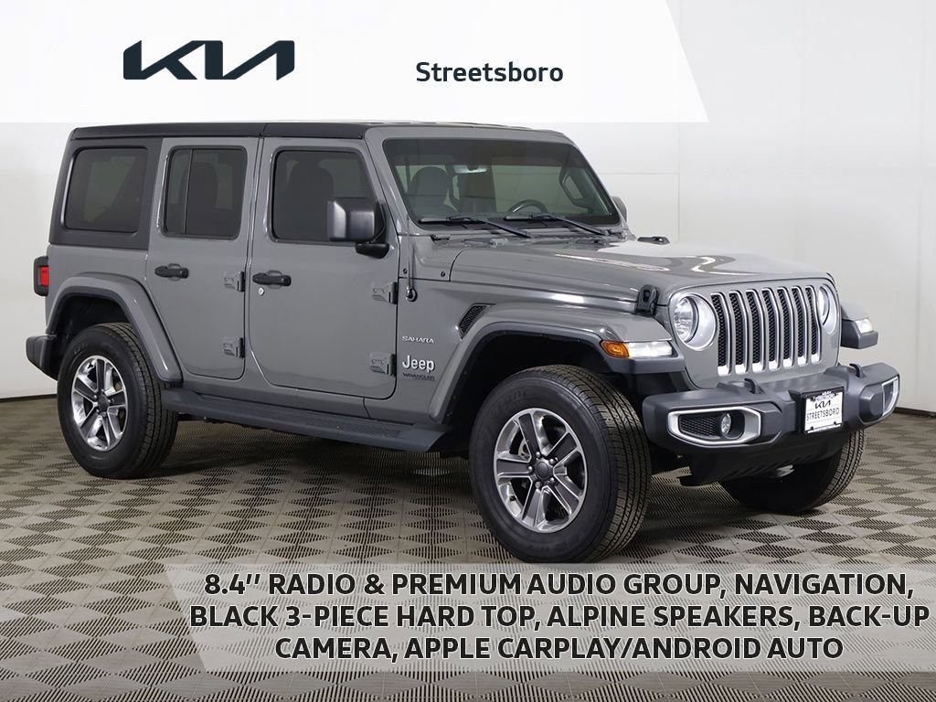 Used 2021 Jeep Wrangler Unlimited Sahara w/ Uconnect 4C Nav & Sound Group AWD/4WD image 1