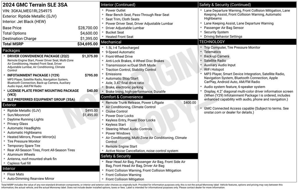 Used 2024 GMC Terrain SLE w/ Driver Convenience Package FWD image 6