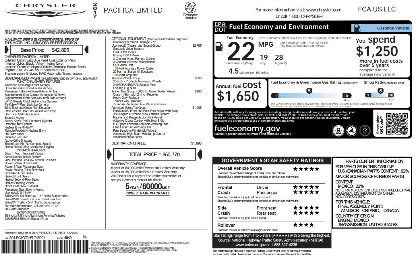 Used 2017 Chrysler Pacifica Limited image 4