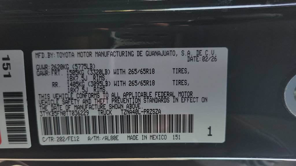 Certified 2026 Toyota Tacoma TRD Sport RWD image 23