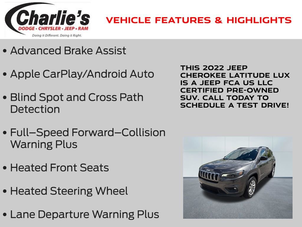 Used 2022 Jeep Cherokee Latitude Lux AWD/4WD image 7