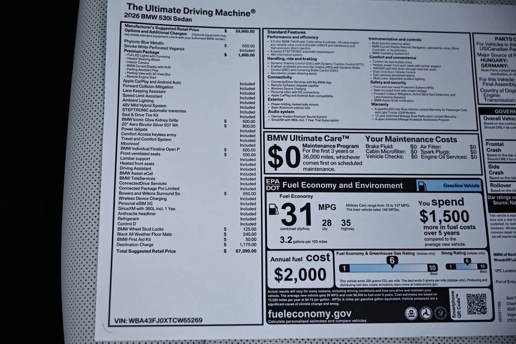 New 2026 BMW 530i w/ Premium Package image 40