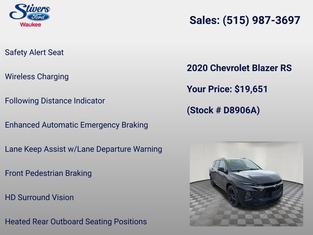 Used 2020 Chevrolet Blazer RS FWD image 34