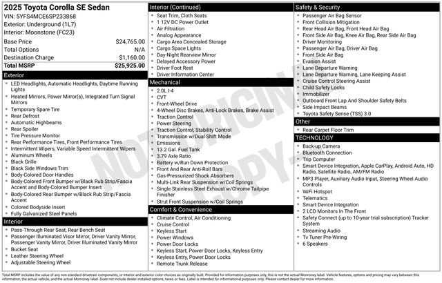 Used 2025 Toyota Corolla SE FWD image 27