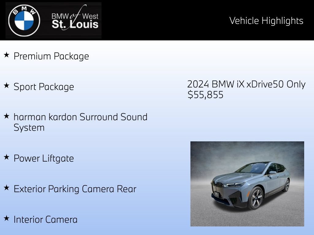 Certified 2024 BMW iX xDrive50 w/ Premium Package AWD/4WD image 16