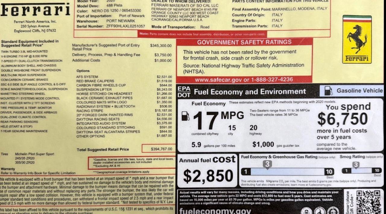 Used 2020 Ferrari 488 Pista Coupe image 50