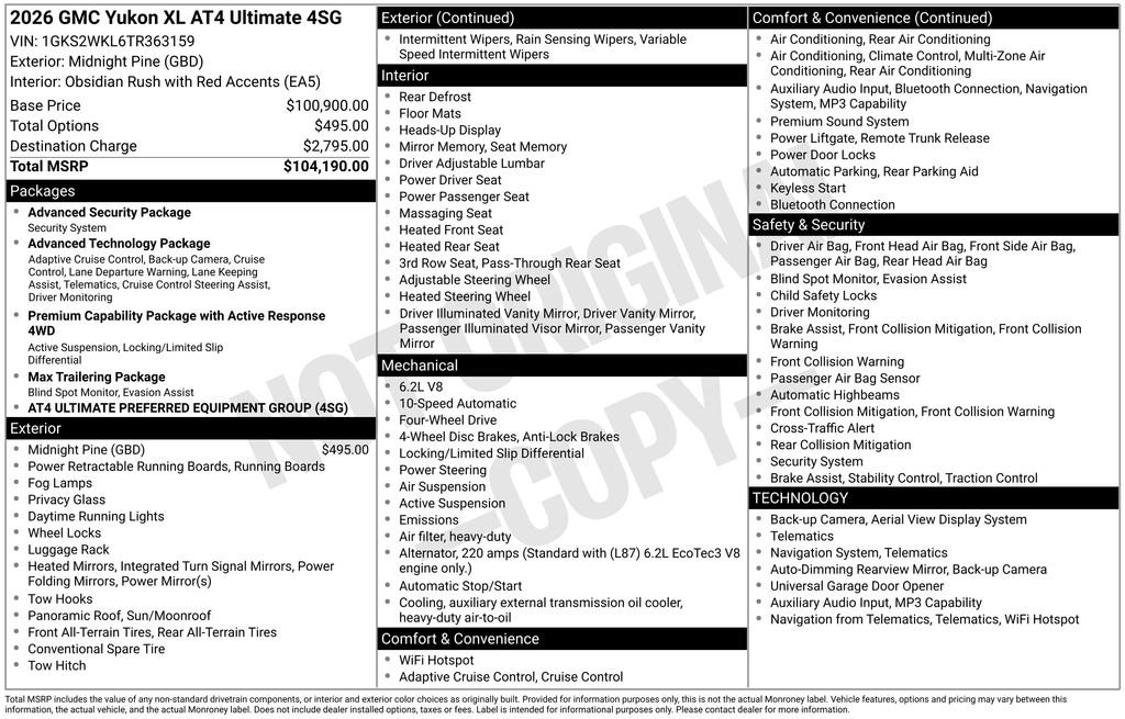 New 2026 GMC Yukon XL AT4 Ultimate AWD/4WD image 15