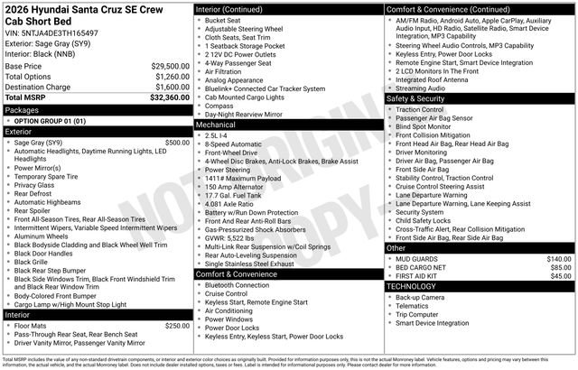New 2026 Hyundai Santa Cruz SE image 4